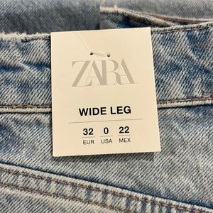 Zara High-Rise Full Length Wide Leg Jeans